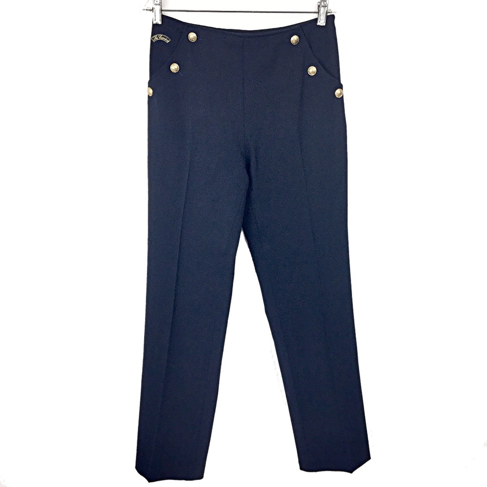 Vintage Les Copains Navy Wool Blend Sailor Dress Pants